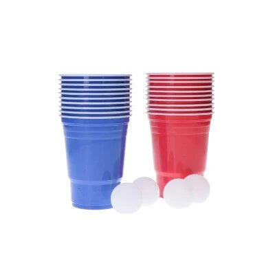 Beerpong set Blauw/Rood 20 cups 4 ballen